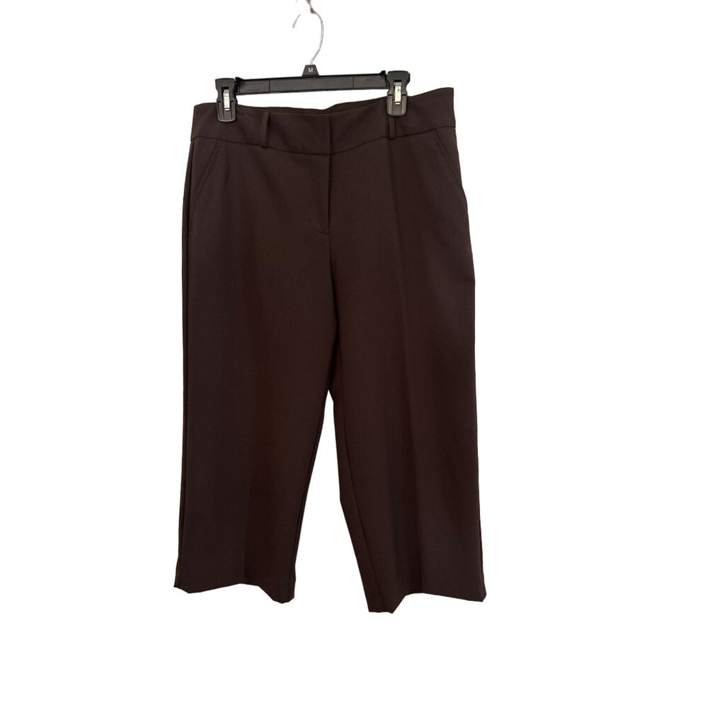 Bay Studio Womens Career Capri's Brown Polyester Rayon Spandex Mid Rise, Size 12